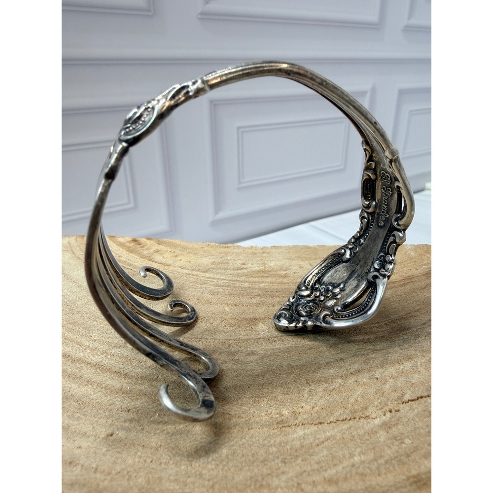 Hand Made Towle Sterling Silver El Grandee Fork Cuff Bracelet Vintage 1964 46.9g - Picture 4 of 10